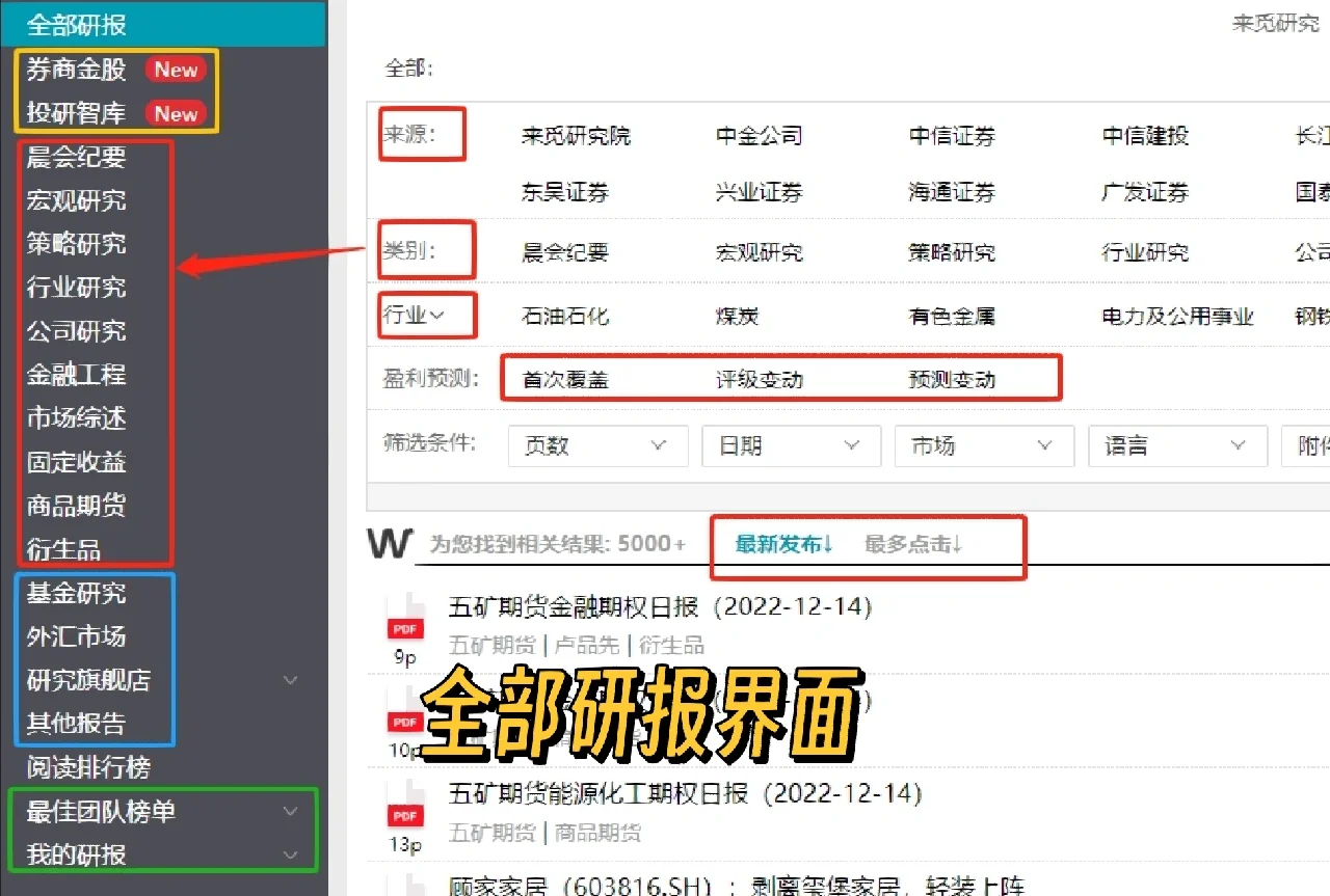 Wind学习日记Day1—研报平台功能