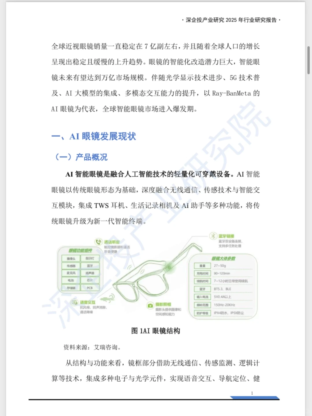 📢《2025 AI眼镜产业链研究》来啦！深企投产业