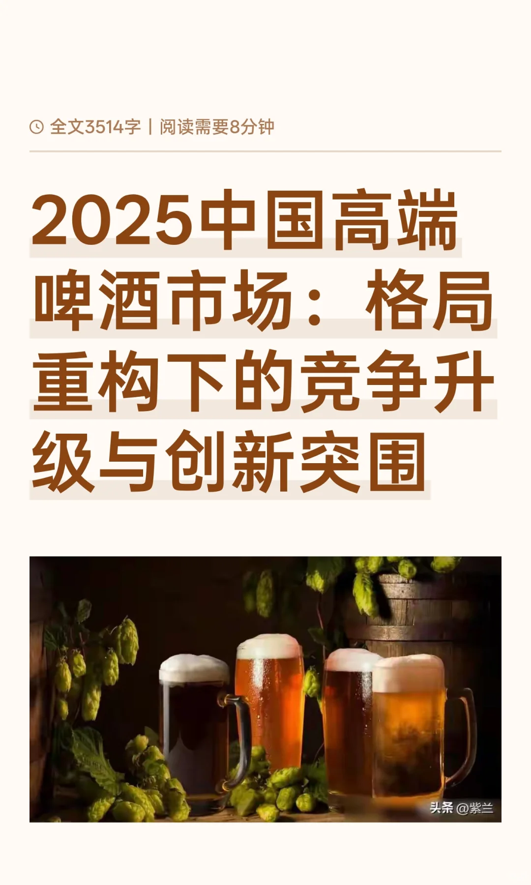 2025中国高端啤酒市场：格局重构下的竞争升