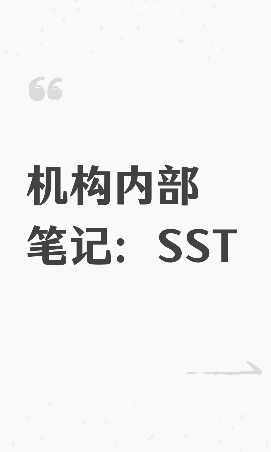 机构内部笔记：SST