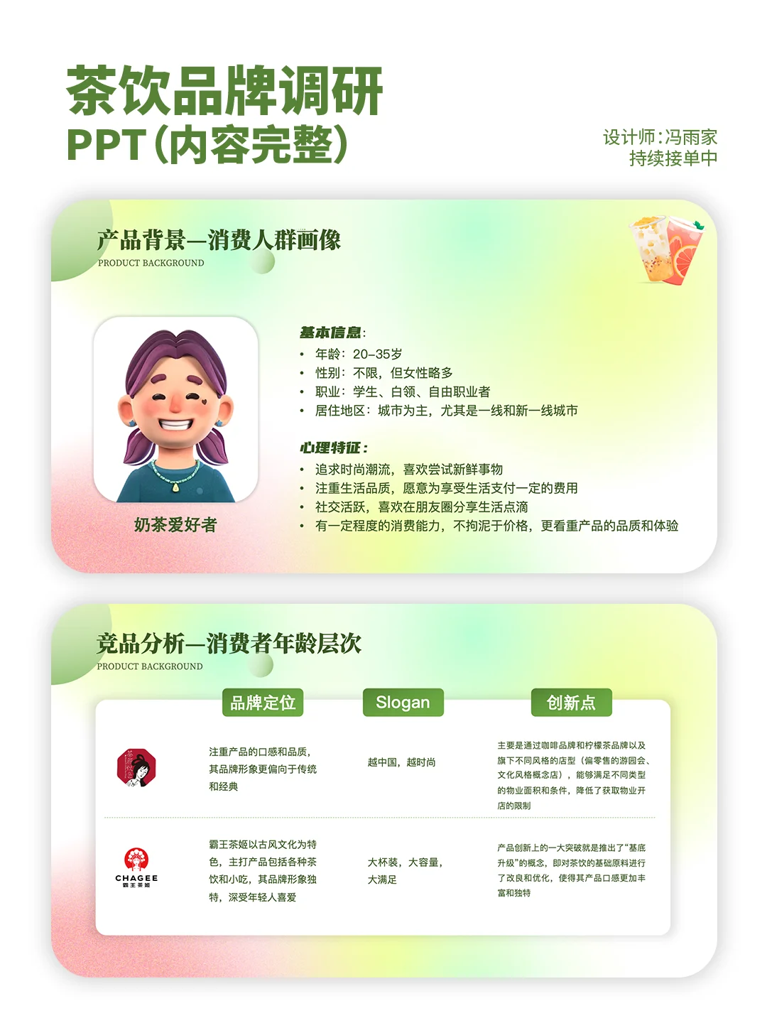 谁还没有这份茶饮品牌调研的ppt模版！！