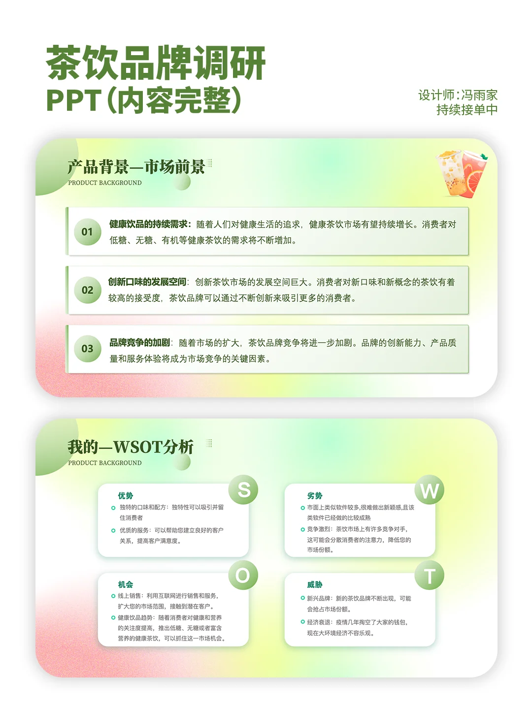 谁还没有这份茶饮品牌调研的ppt模版！！