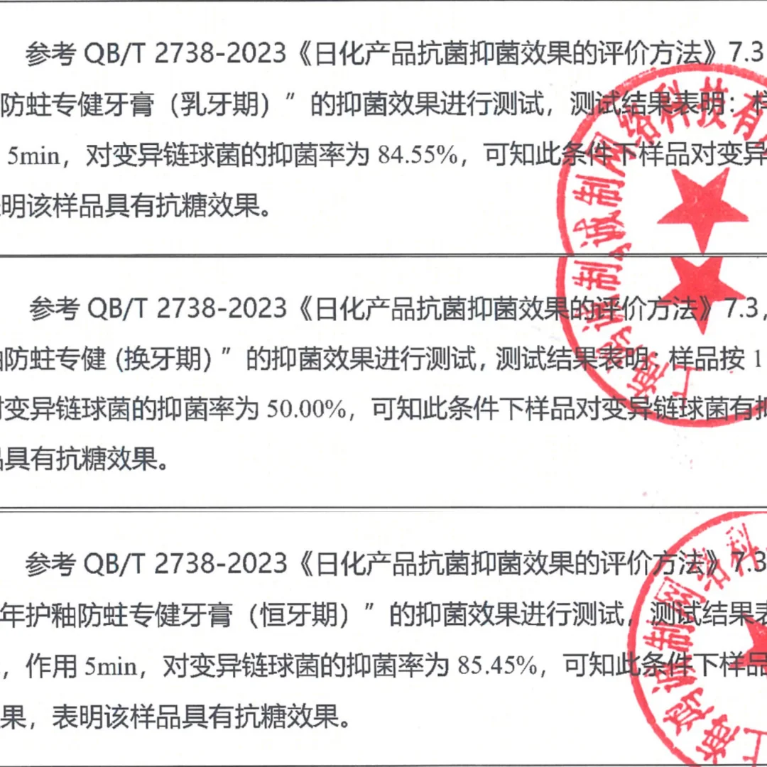 检测报告实拍｜三款牙膏抗糖数据大公开！