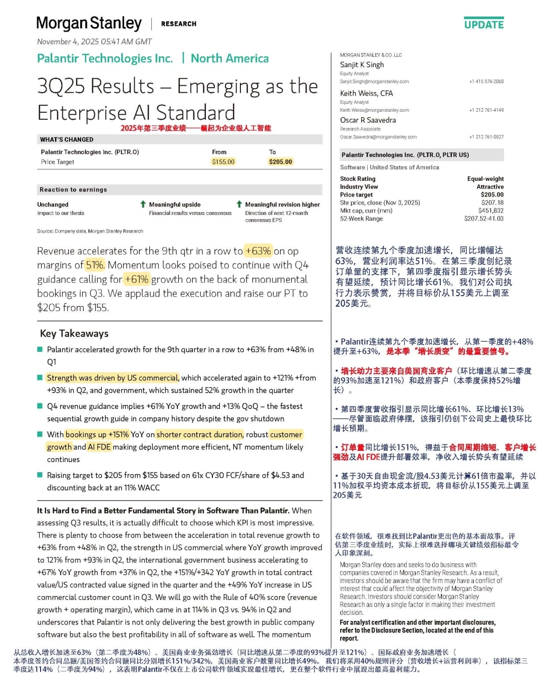 投研日记11.9：带你读懂Palantir研报