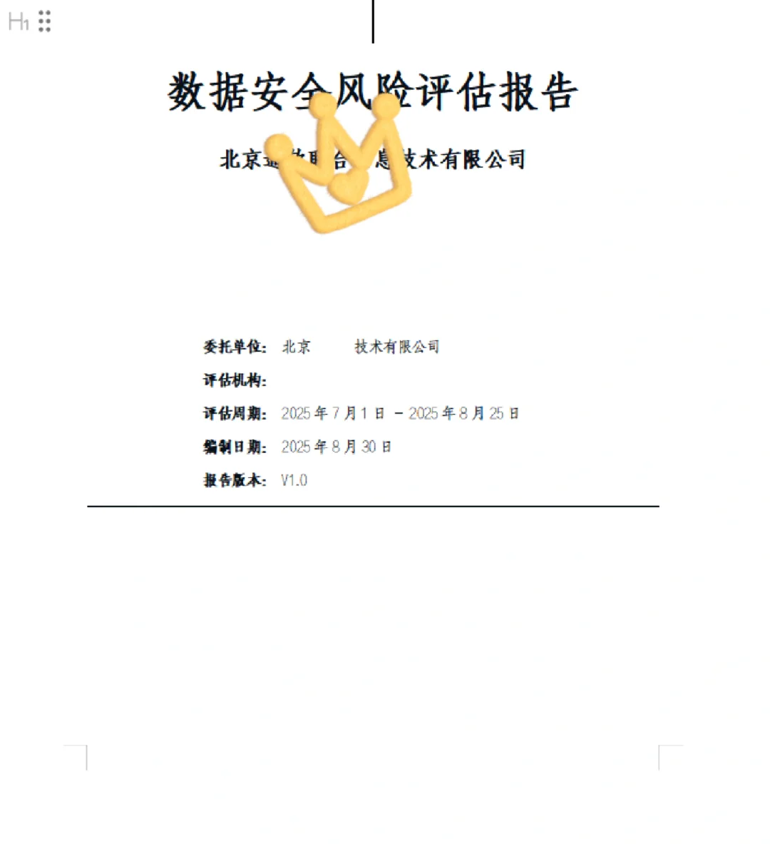 数据安全风险评估报告可以做哟