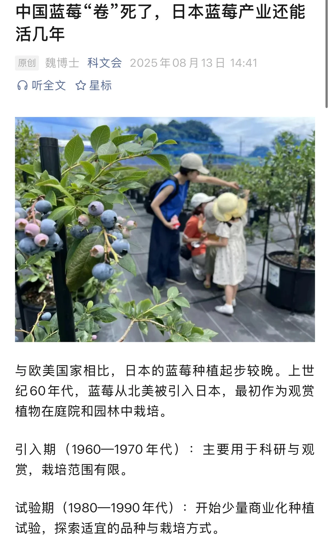蓝莓产业最新报告