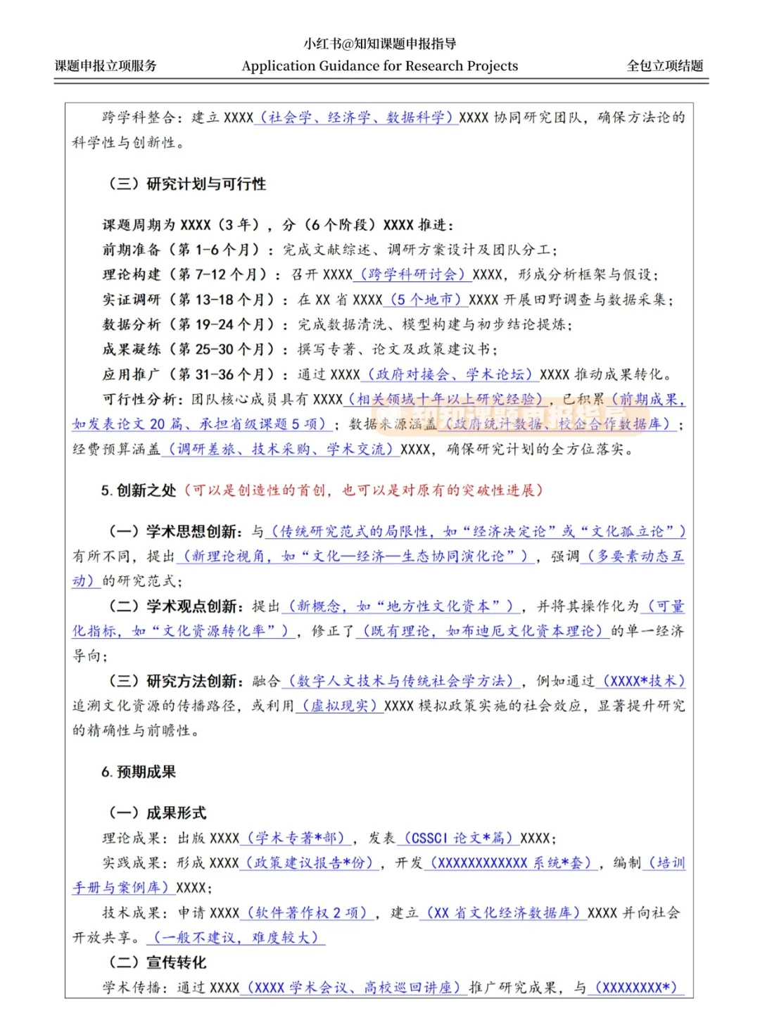 社科课题申报书活页句式模板，直接「抄」！