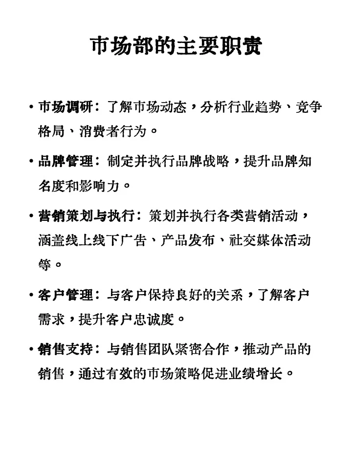 大学生每天了解一个部门：市场部