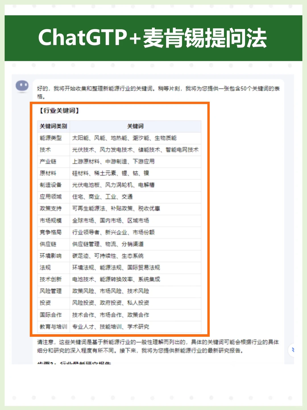 用GPT+麦肯锡做行业研究，太酷啦！