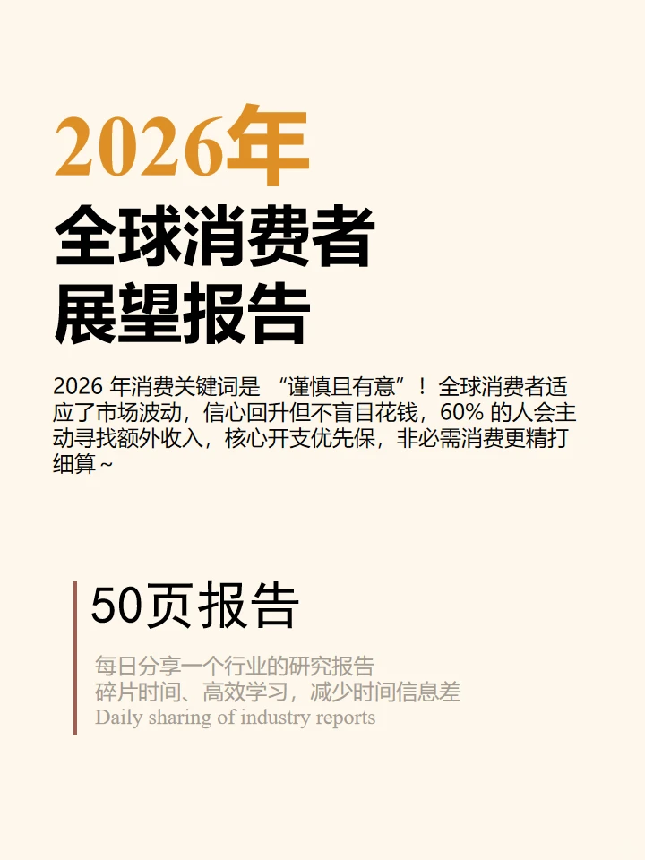 2026年全球消费者展望报告