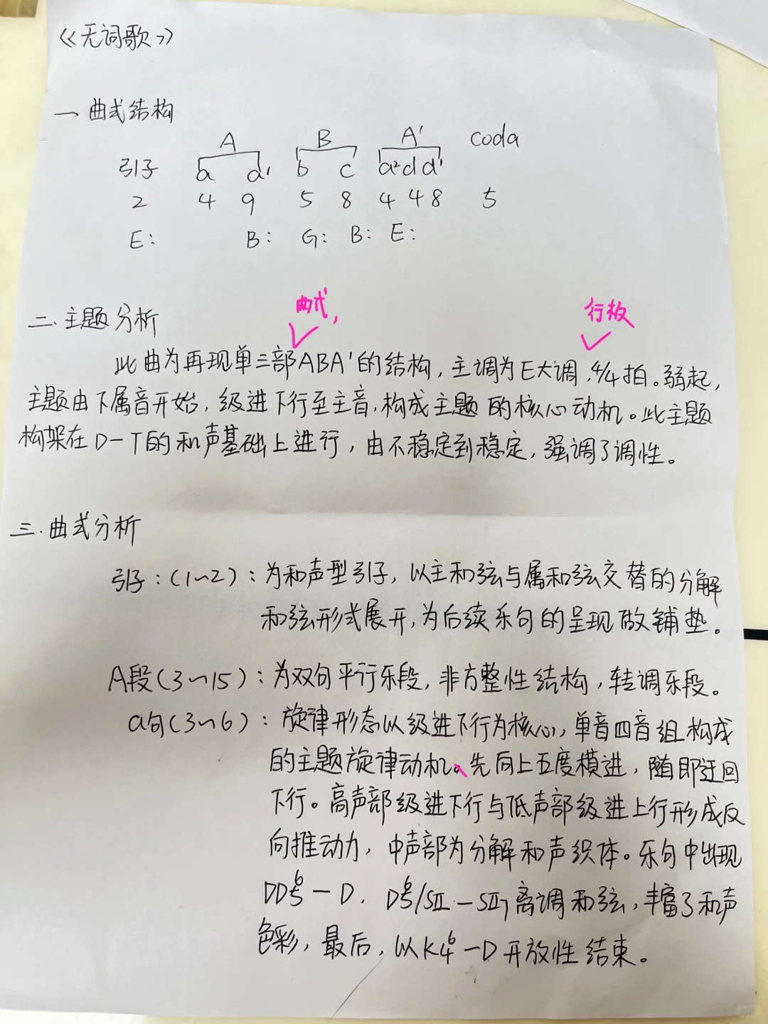 🎼 曲式分析也能写出高分感⁉️这个万能模板