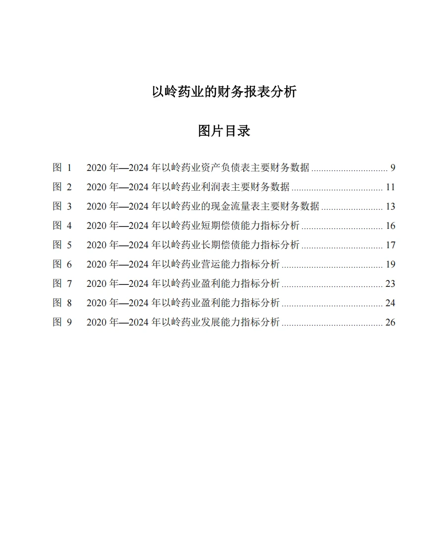 以岭药业2020年-2024年财务报表分析