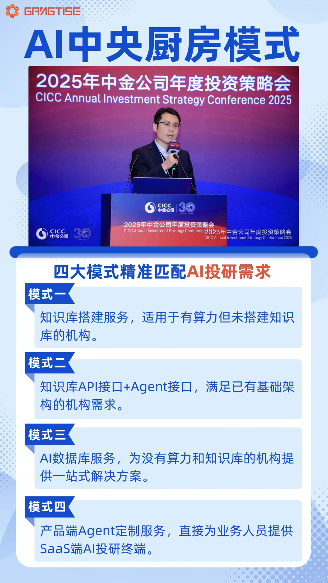 Gangtise“AI中央厨房”模式赋能金融投研