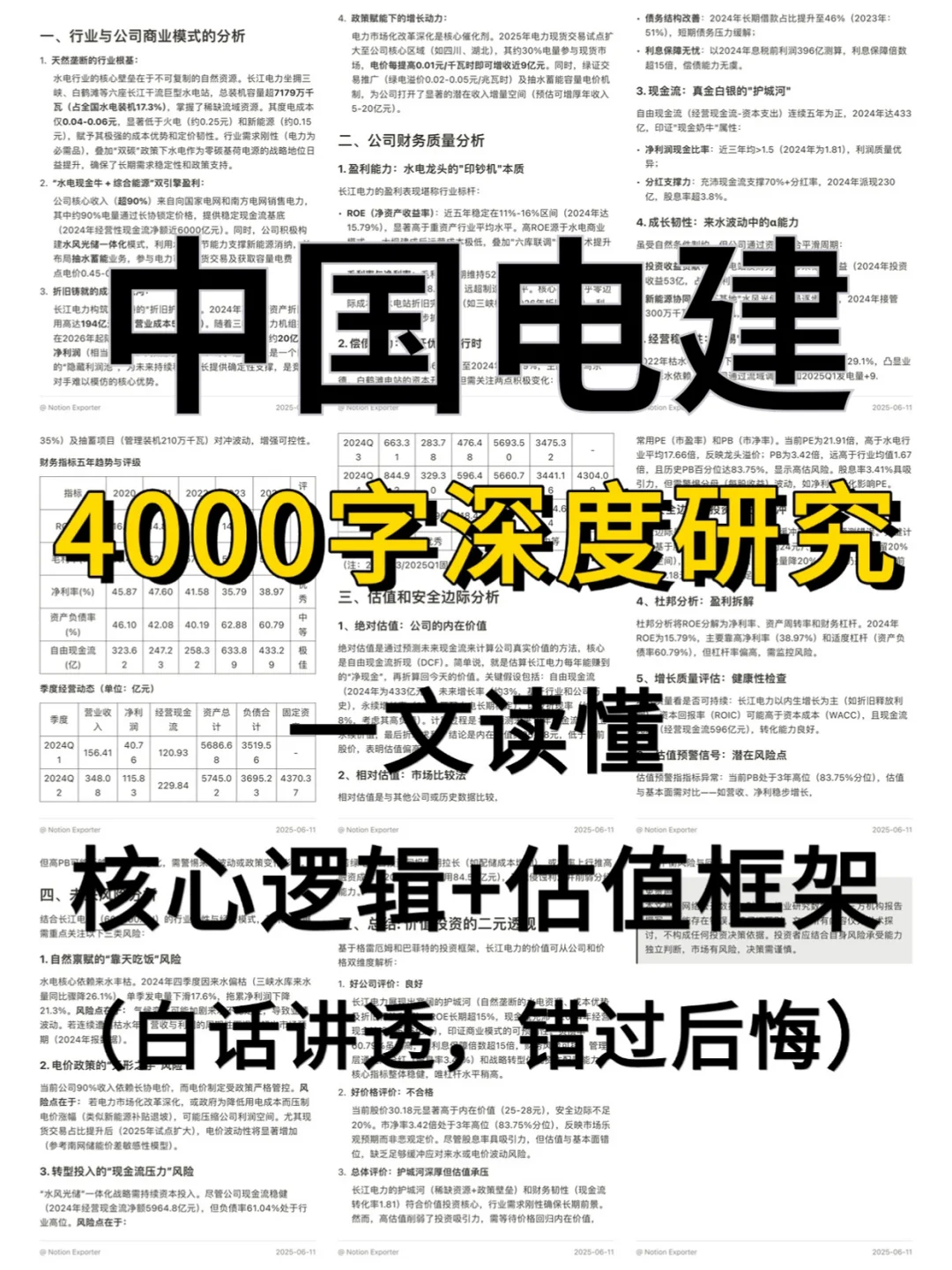 中国电建4000字深度研究报告