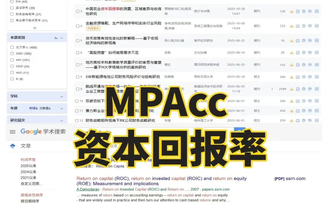 MPAcc 会计硕士 资本回报率