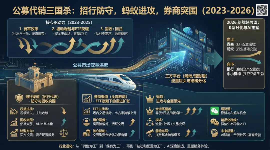 招行防守,蚂蚁进攻,券商突围:公募代销的三国杀