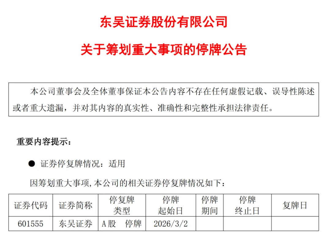 涉及两家券商!601555今起停牌