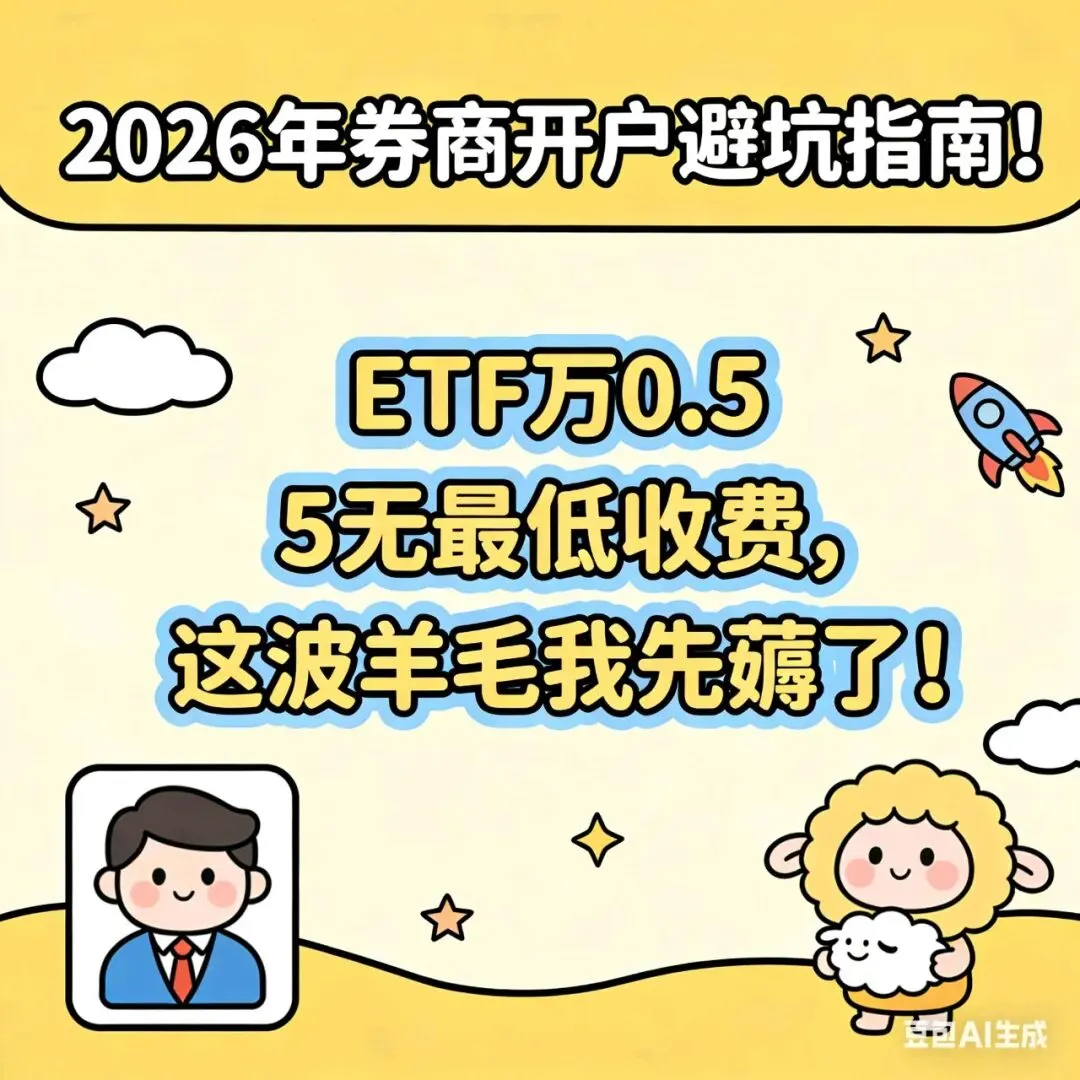 2026年券商开户避坑指南:ETF万0.5无最低收费,这波成本优化别错过!