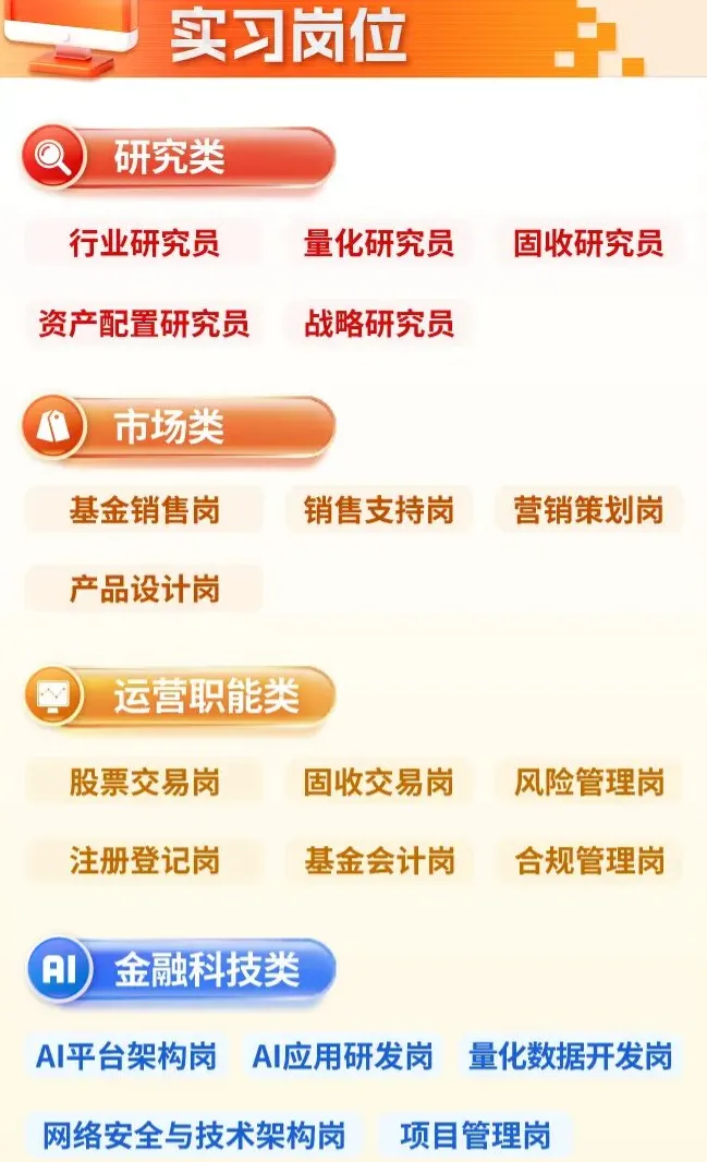 券商、公募、私募实习-有暑期实习,有头部有投研有远程