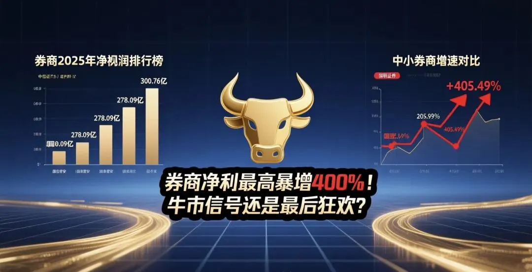 券商净利最高暴增400%!这份“成绩单”背后,是牛市信号还是最后的狂欢?