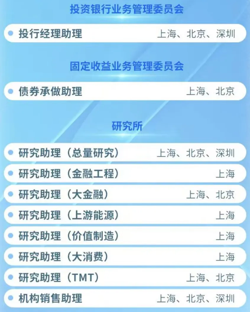 券商、公募校招&实习-东吴证券、华安基金等,有投研,还有战略实习岗位