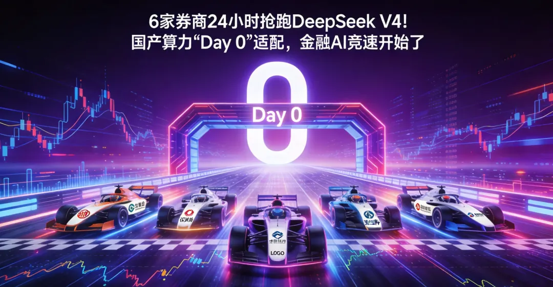 《6家券商24小时抢跑DeepSeek V4!国产算力＂Day 0＂适配,金融AI竞速开始了》