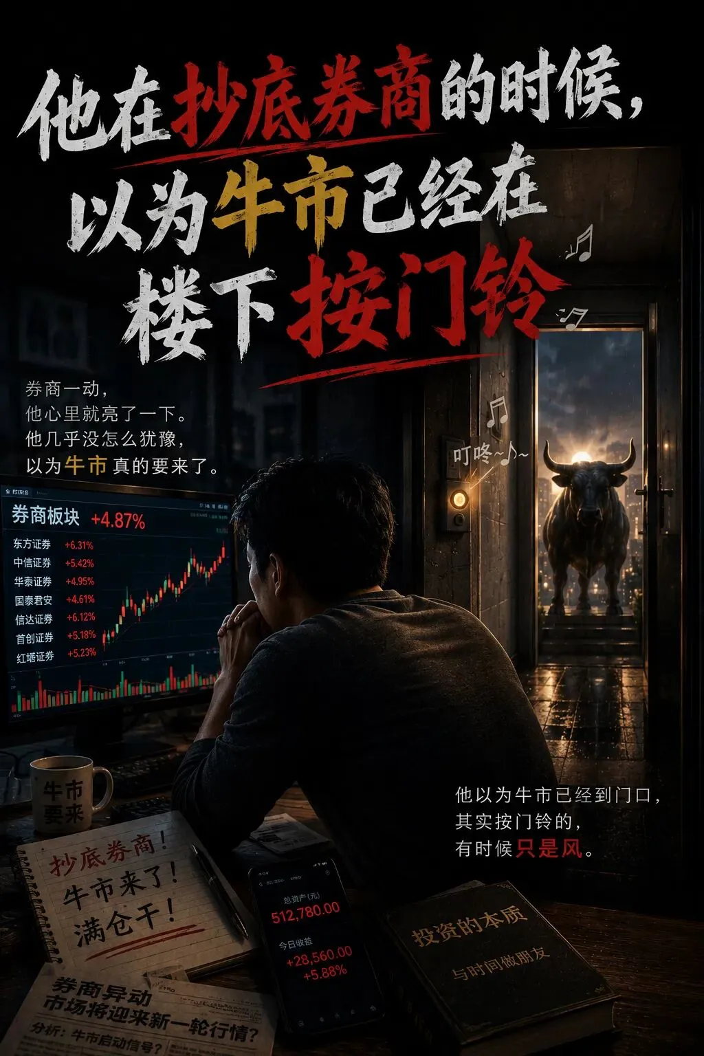 他在抄底券商的时候,以为牛市已经在楼下按门铃