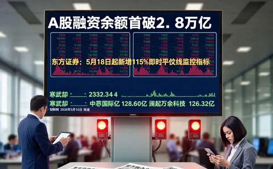 A股杠杆疯了!融资余额首破2.8万亿,券商紧急＂加锁＂防爆仓,5月18日生效