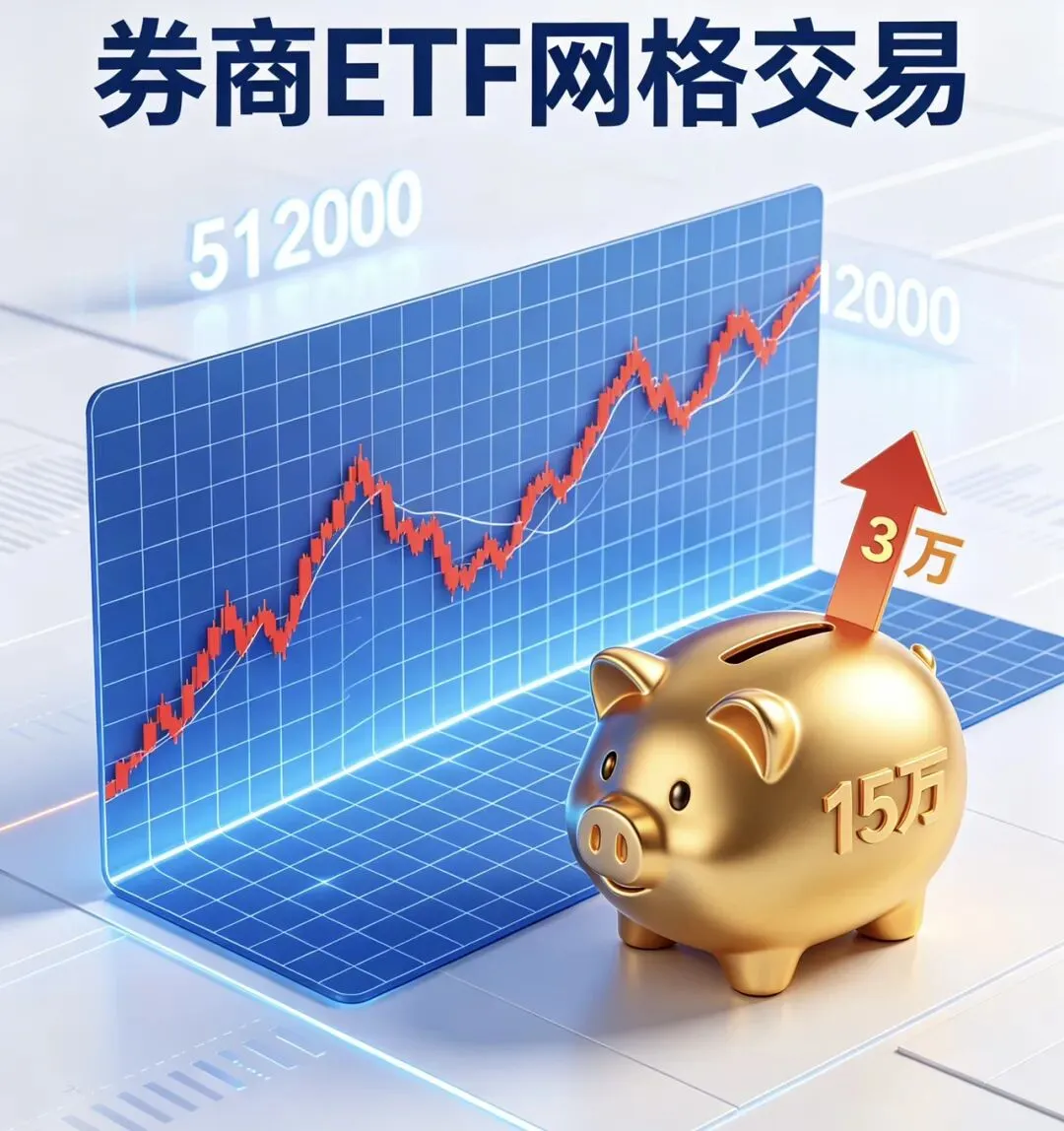 15万本金做券商ETF网格,三年冲刺3万盈利,全网实盘求监督