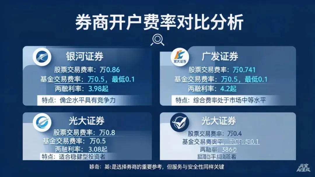 2026年Q2券商低佣开户横向评测:银河、广发、光大三家费率拆解