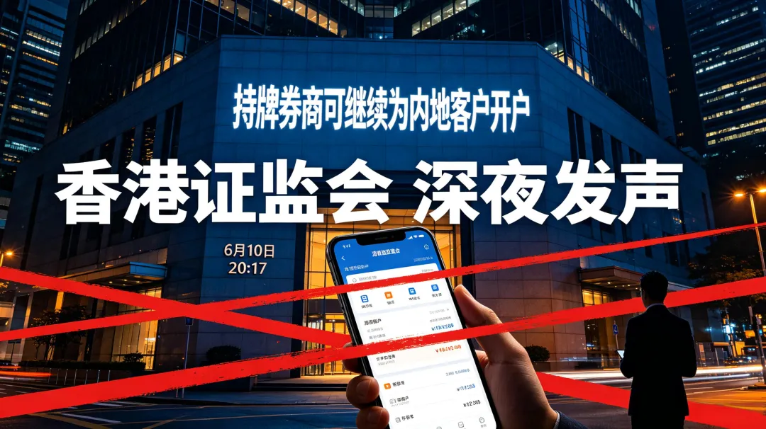 香港证监会深夜发声:持牌券商可继续为内地客户开户,划出三条红线