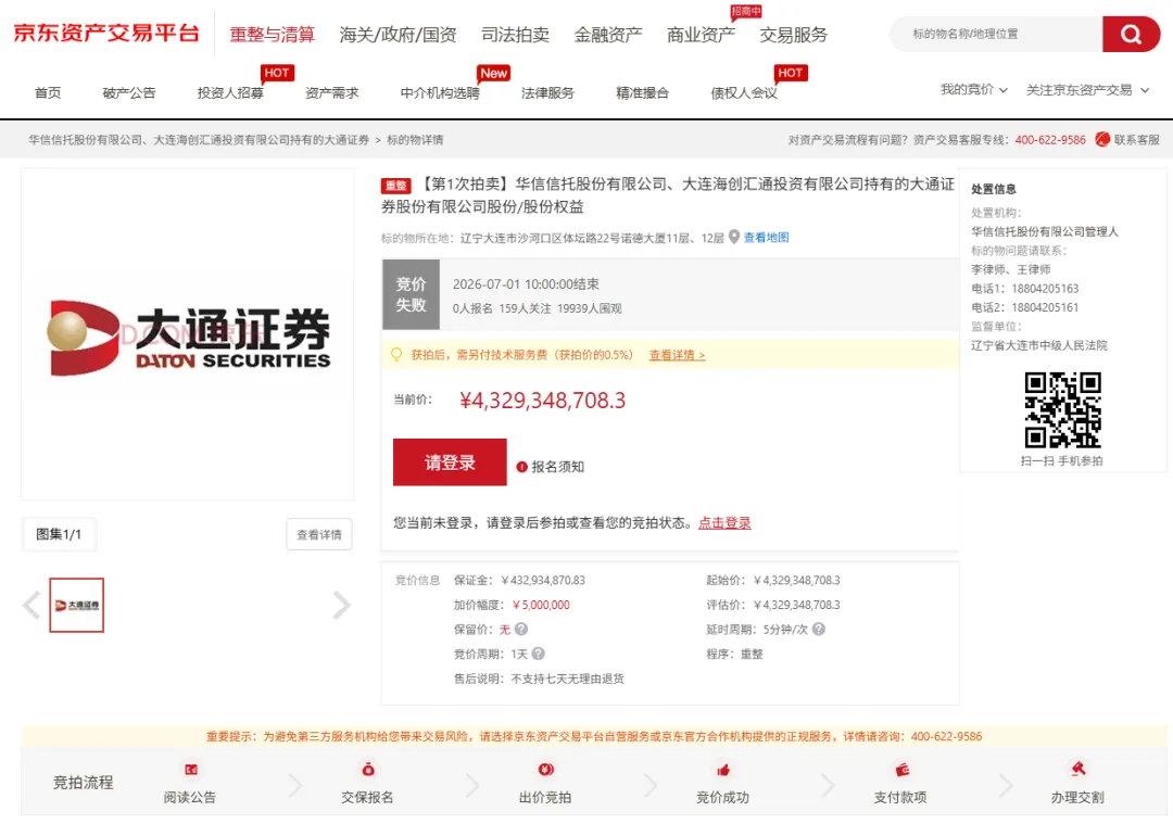 43亿无人问津,34亿急寻接盘:这家券商控股权“降价近9亿”二次叫卖